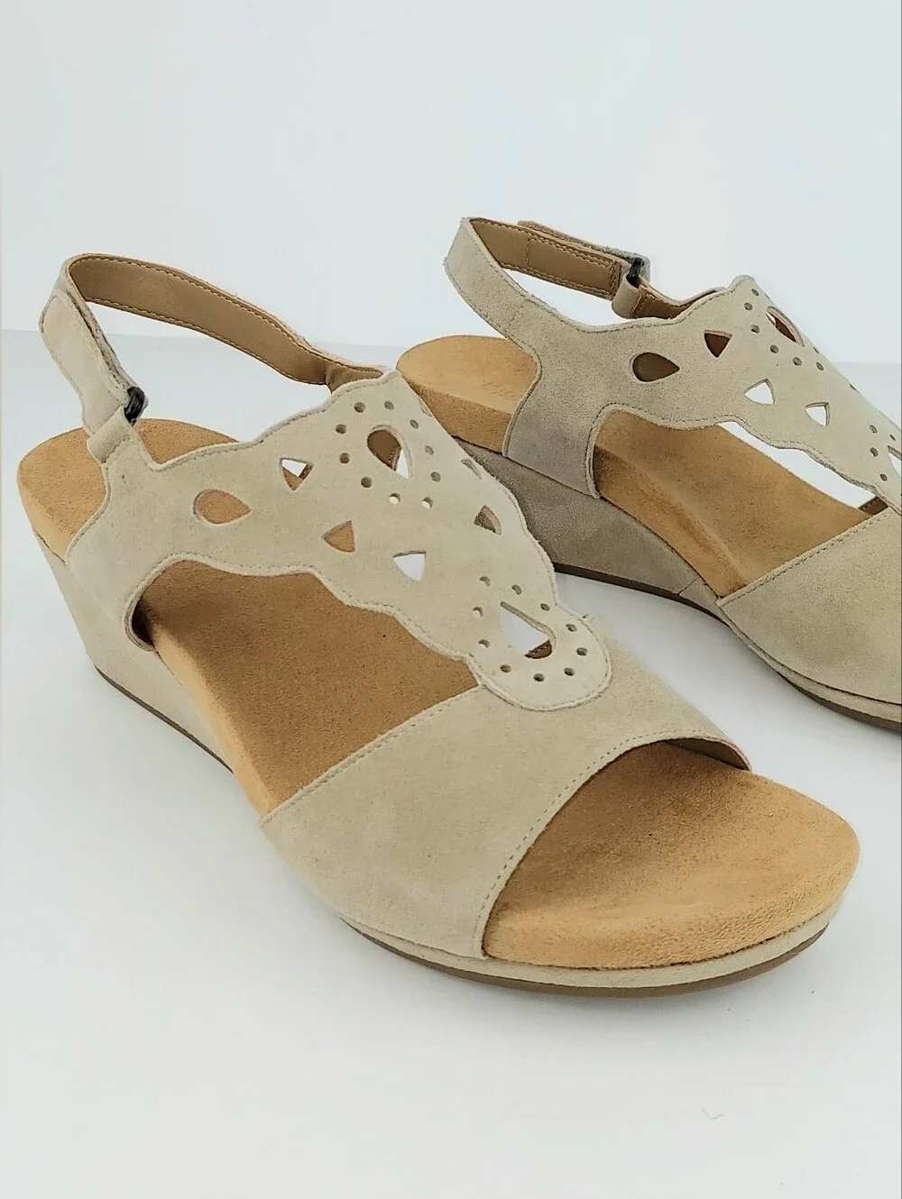 Bjorndal New Harper Slingback Tan Suede Wedge Sandal 9.5 - Picture 2 of 11